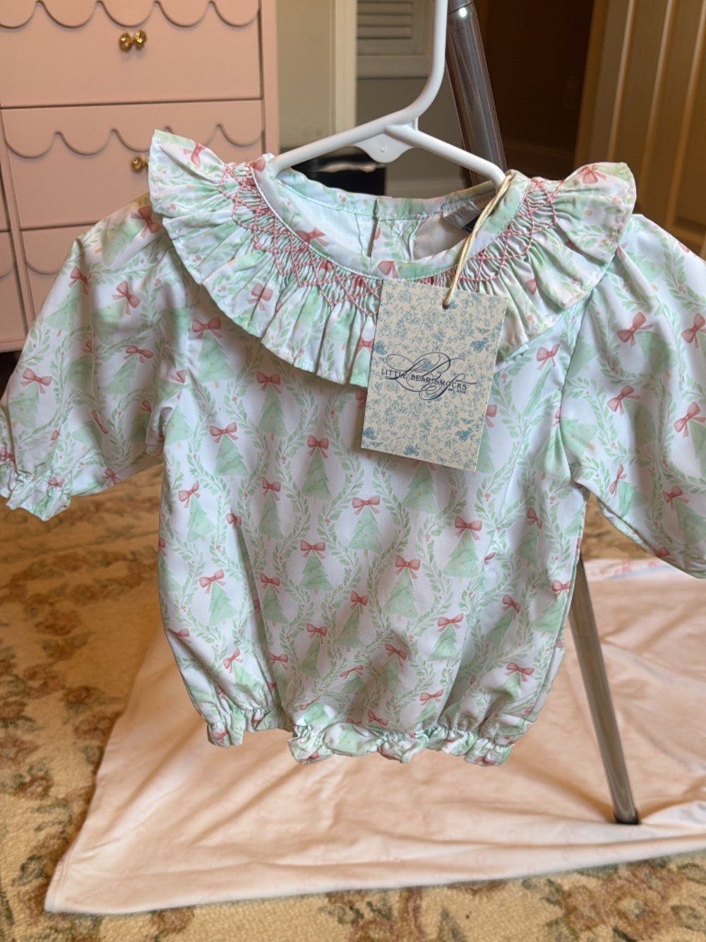 NWT Little Bear Smocks 3 month Christmas Bubble
